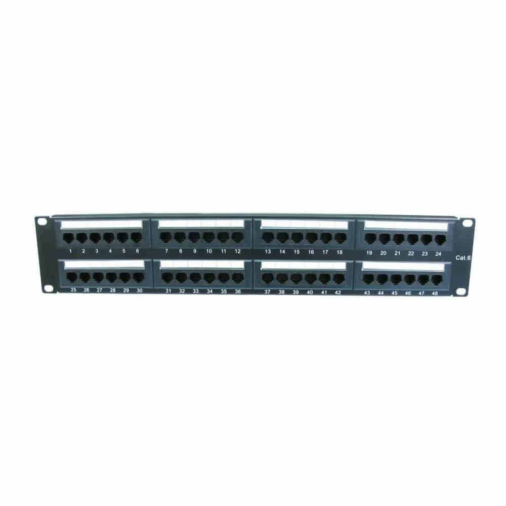 Progressiverobot 48 Port 2U Cat 6 Patch Panel Supports T568 AandB wiring & Easy installation